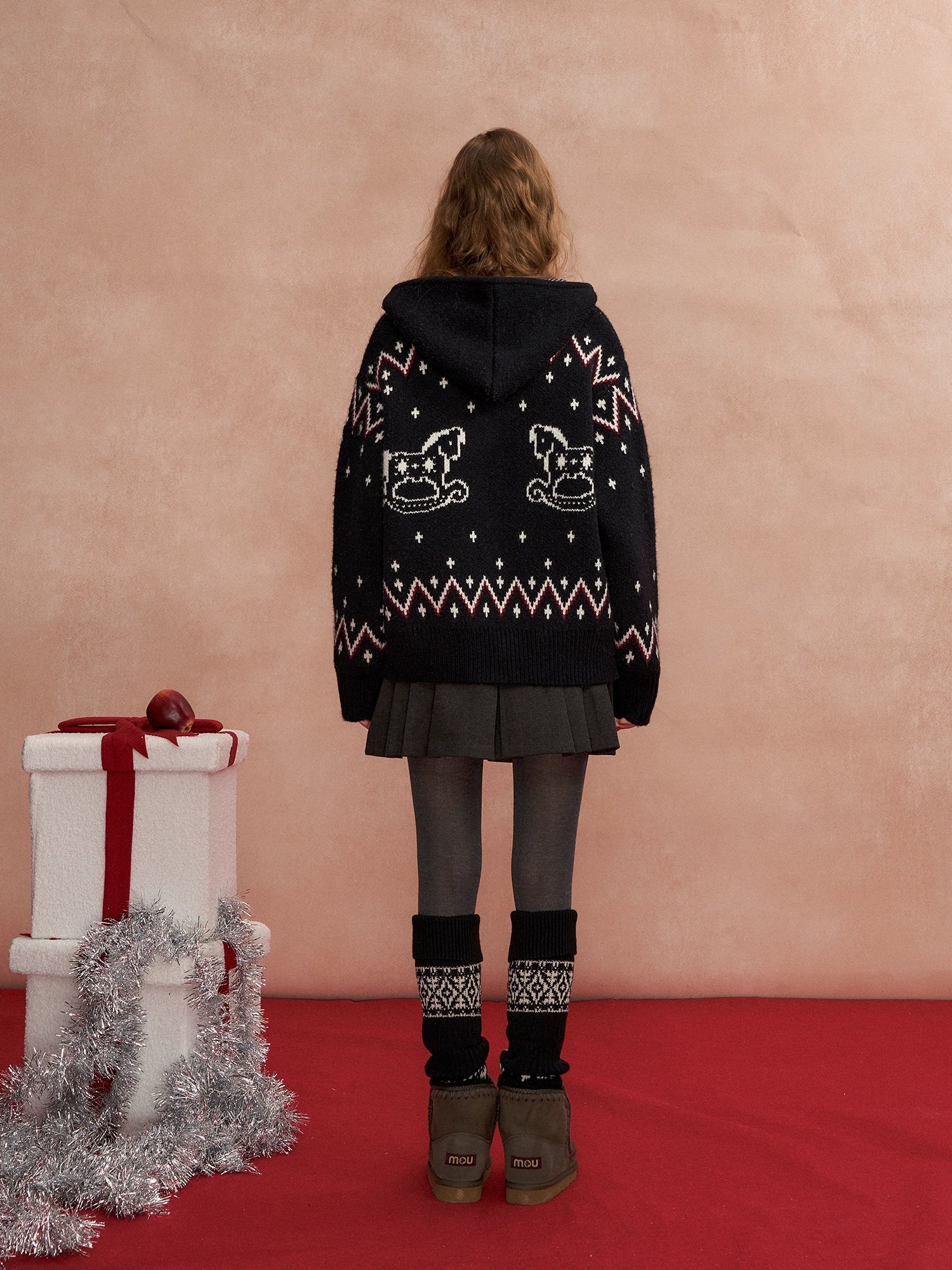 Fair Isle Horse Hooded Cardigan