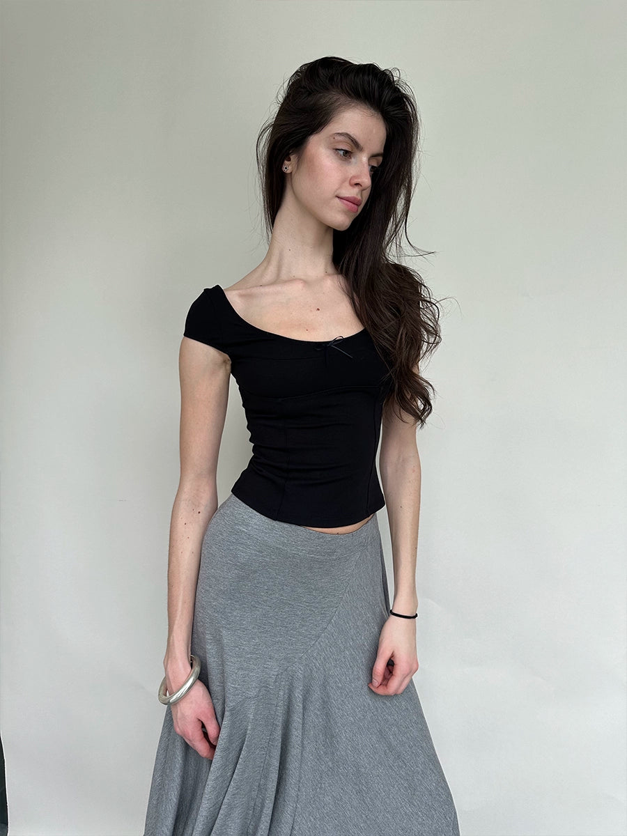 Herringbone Crewneck Slim Tee