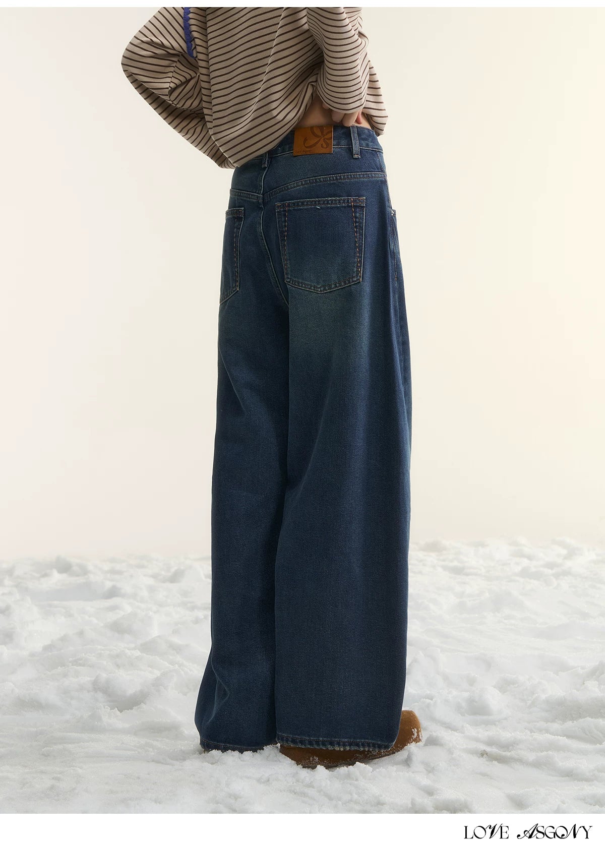 Vintage Washed Seam Denim Pants