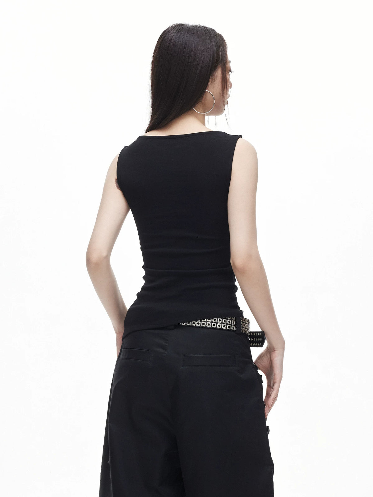 Asymmetric Ruched Halter Top