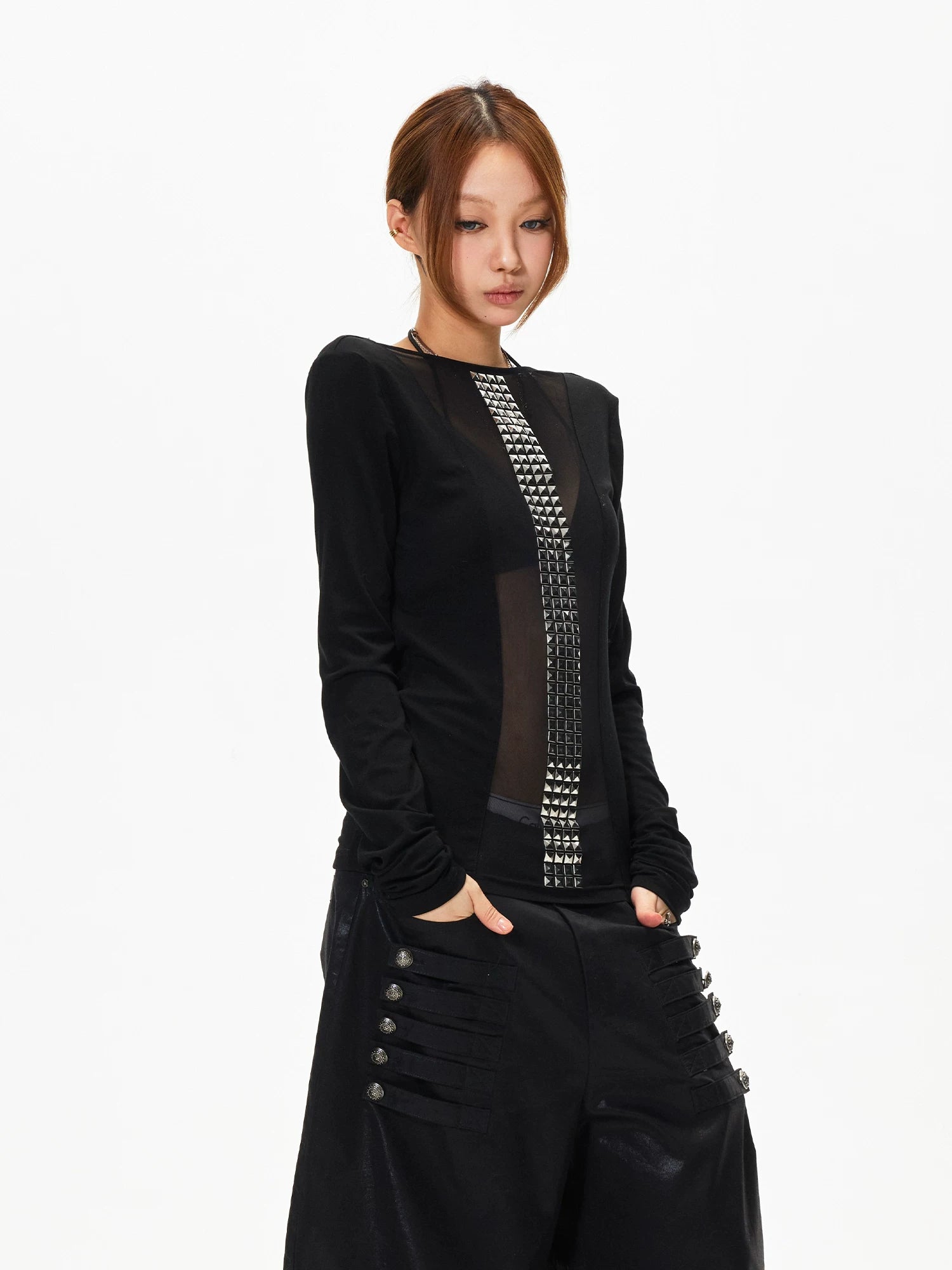 Rhinestone Mesh Tee