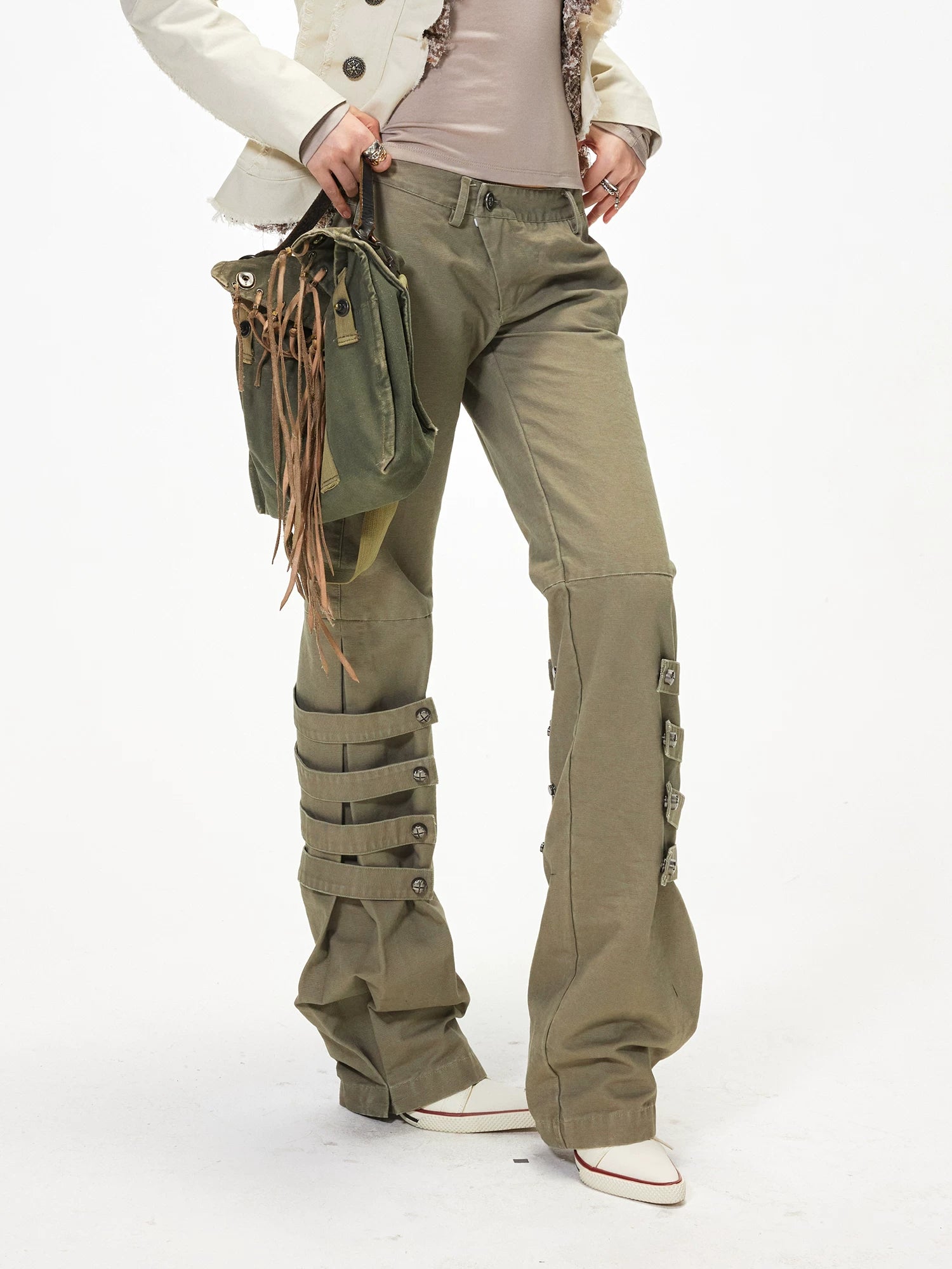Strap Flare Pants