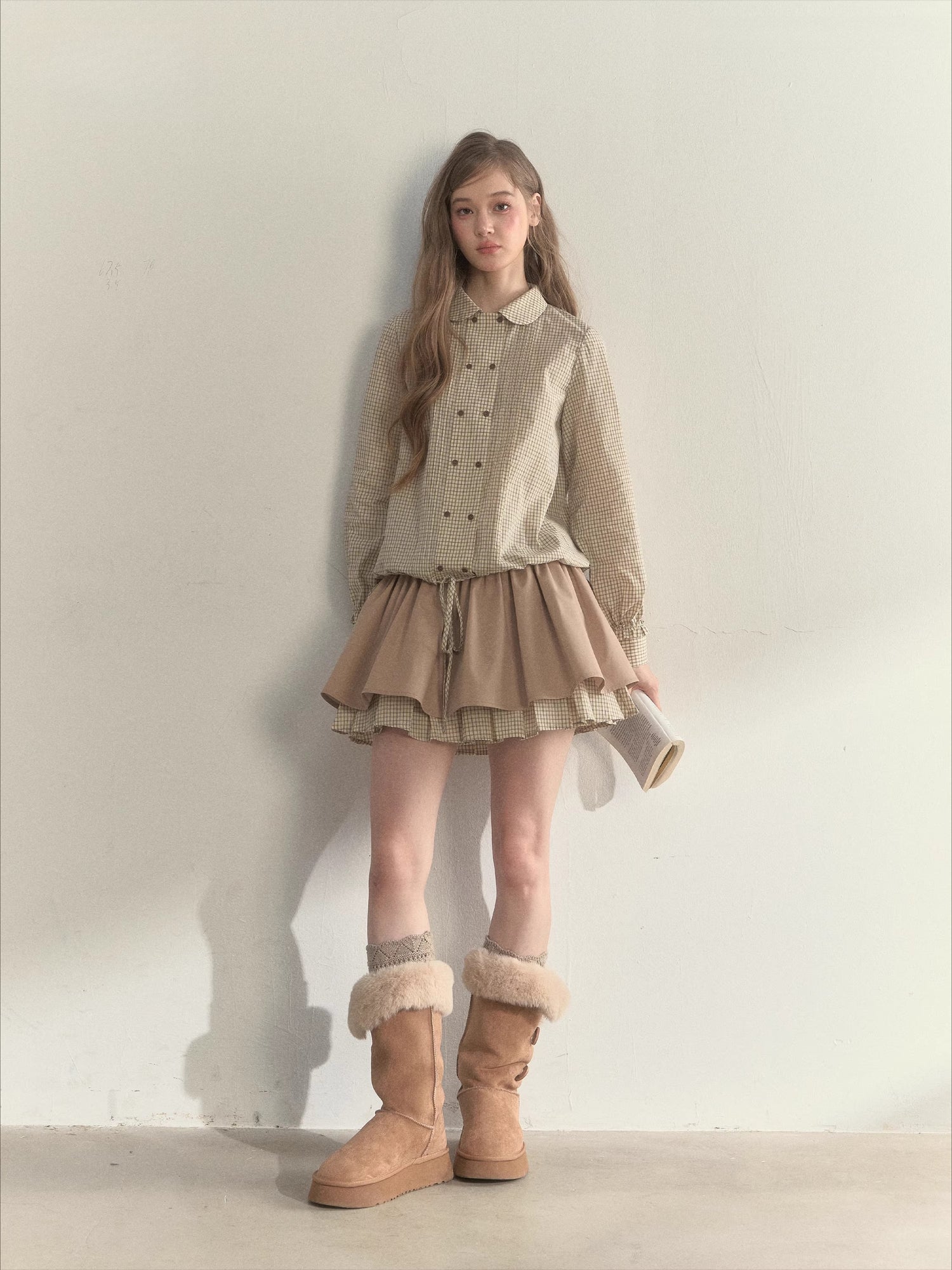 Vintage Doll Collar Double-Breasted Shirt