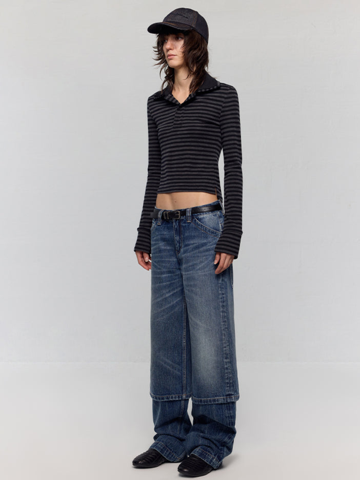 Removable Leg Design Wide-Leg Pants