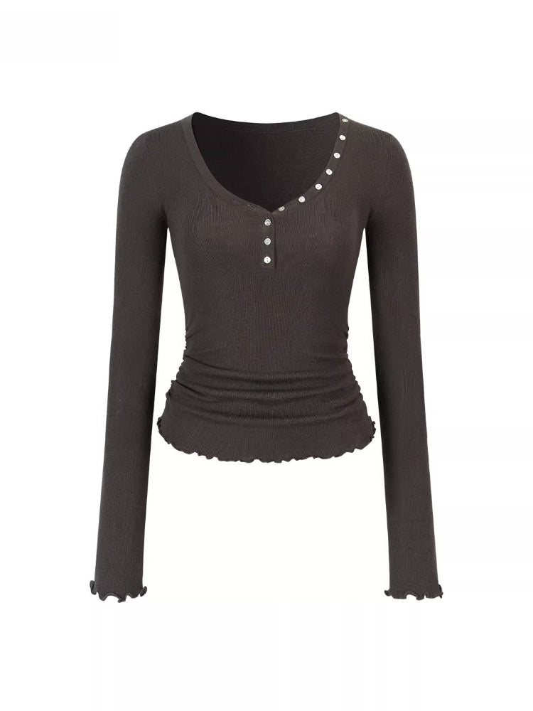 V-Neck Waist Knit Top