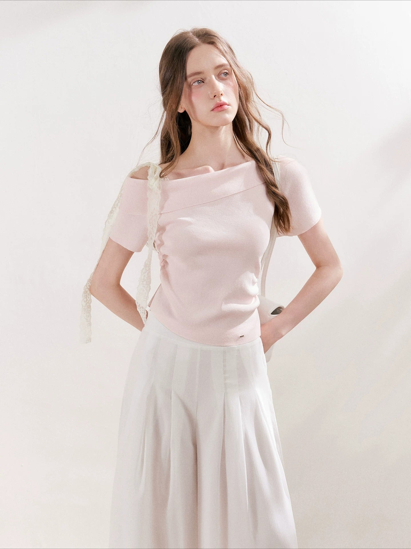 Asymmetric Lace Knit Top