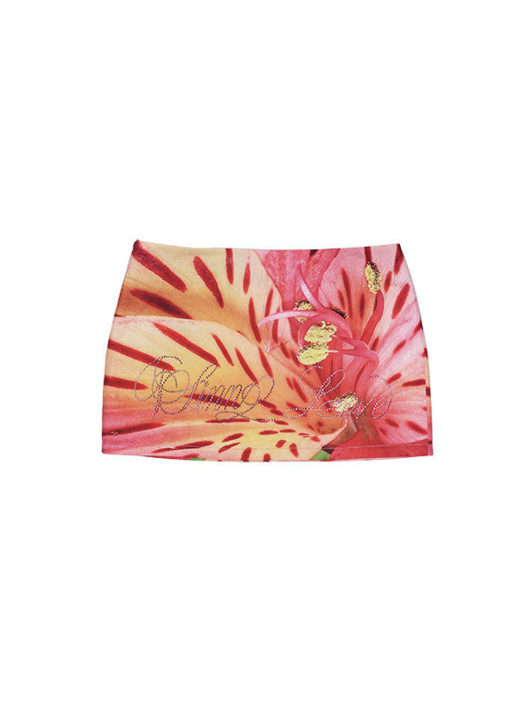 Floral All-Over Print Bodycon Mini Skirt