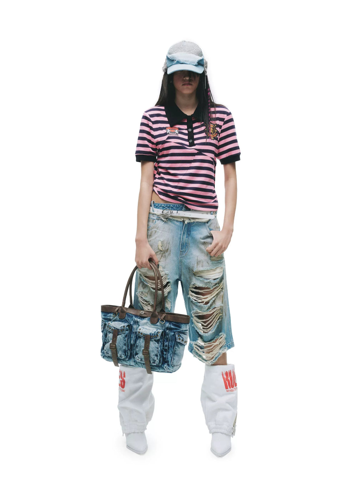 Grunge Distressed Bermuda Shorts