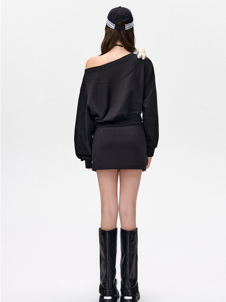 Off-Shoulder Pullover Short Top