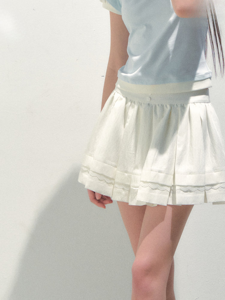 Contrast Color Fake Two-piece Short-sleeve T-shirt