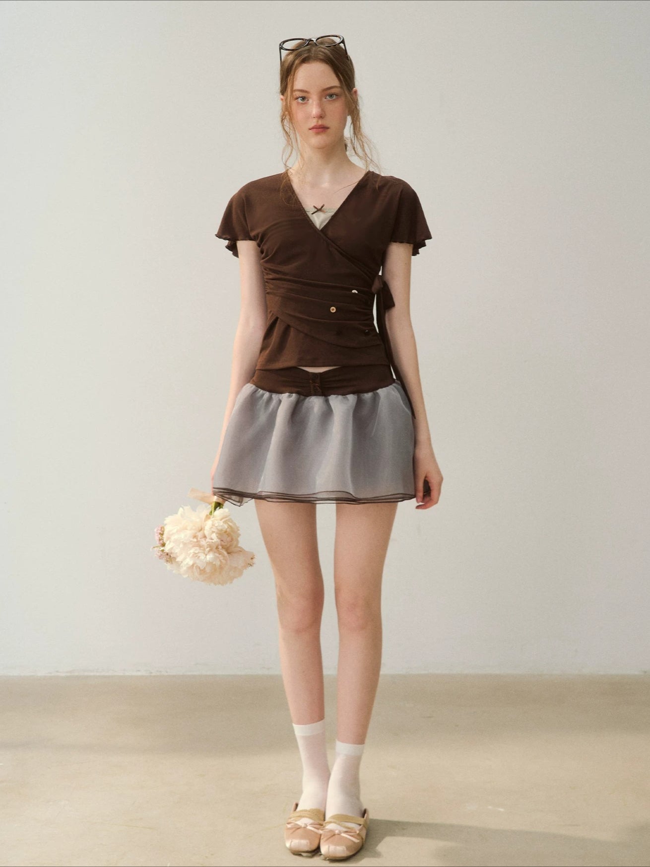 Bow Trim Tee Set
