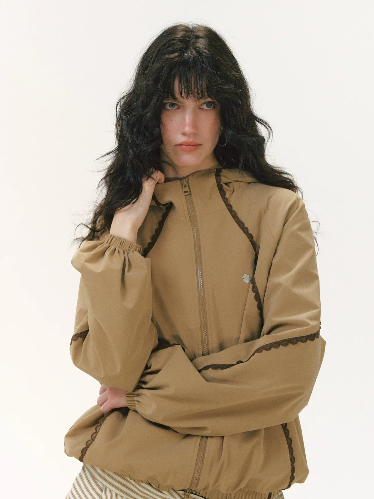 Lace Patchwork Hooded Jacket