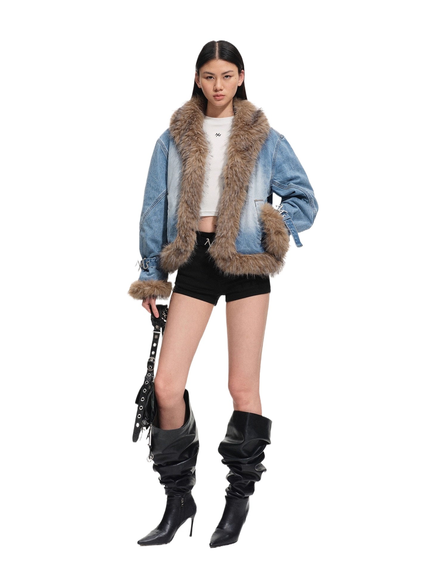 Inuit Fur Collar Denim Jacket