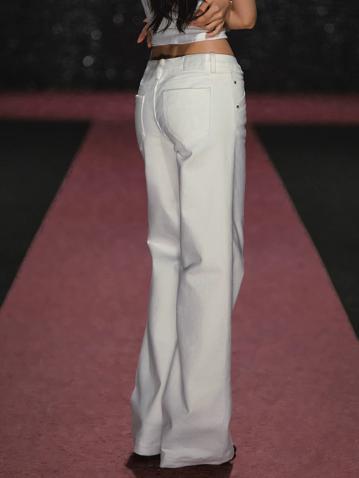 Vintage Low Rise White Straight Leg Jeans