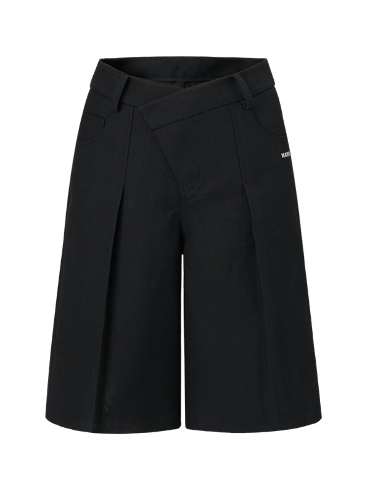 Black Low-Waist Bermuda Shorts