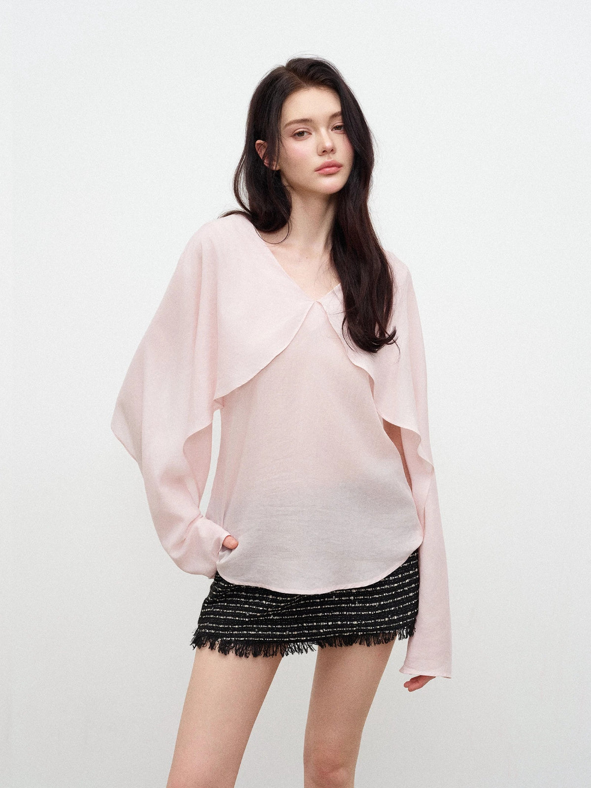 Lyocell Pink Cloak Top