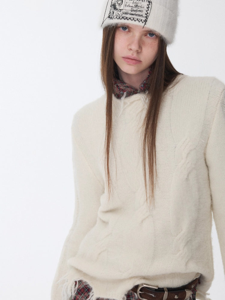 Cable Wool Brushed Sweater