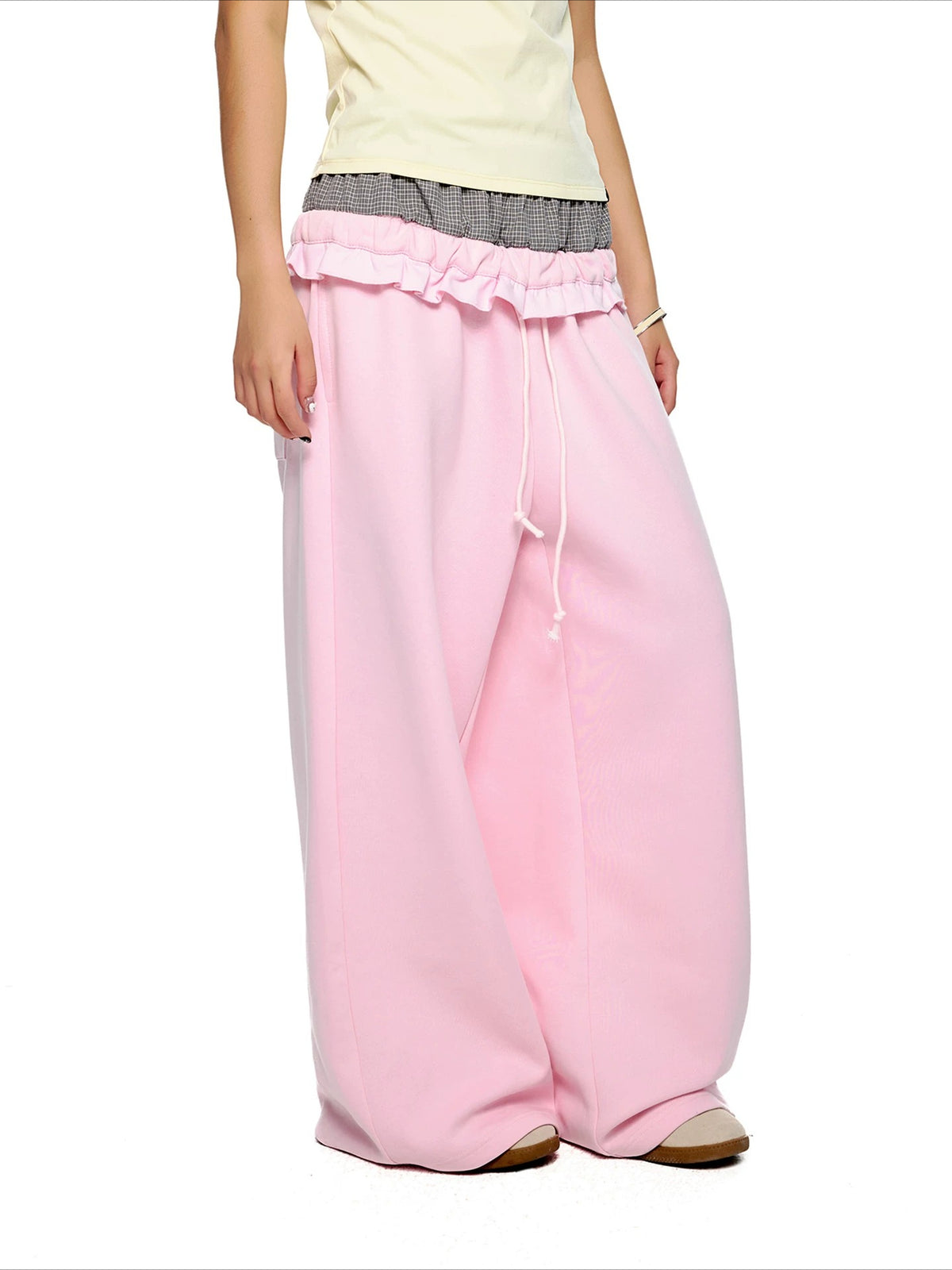Plaid Waist Sweatpants