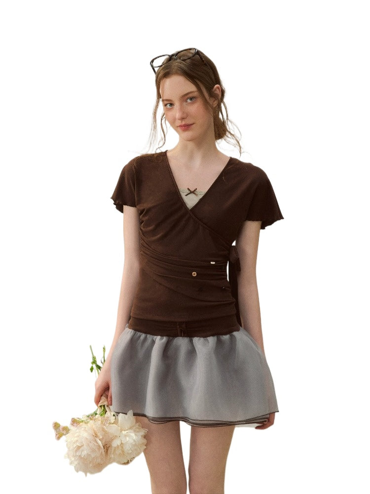 Bow Trim Tee Set