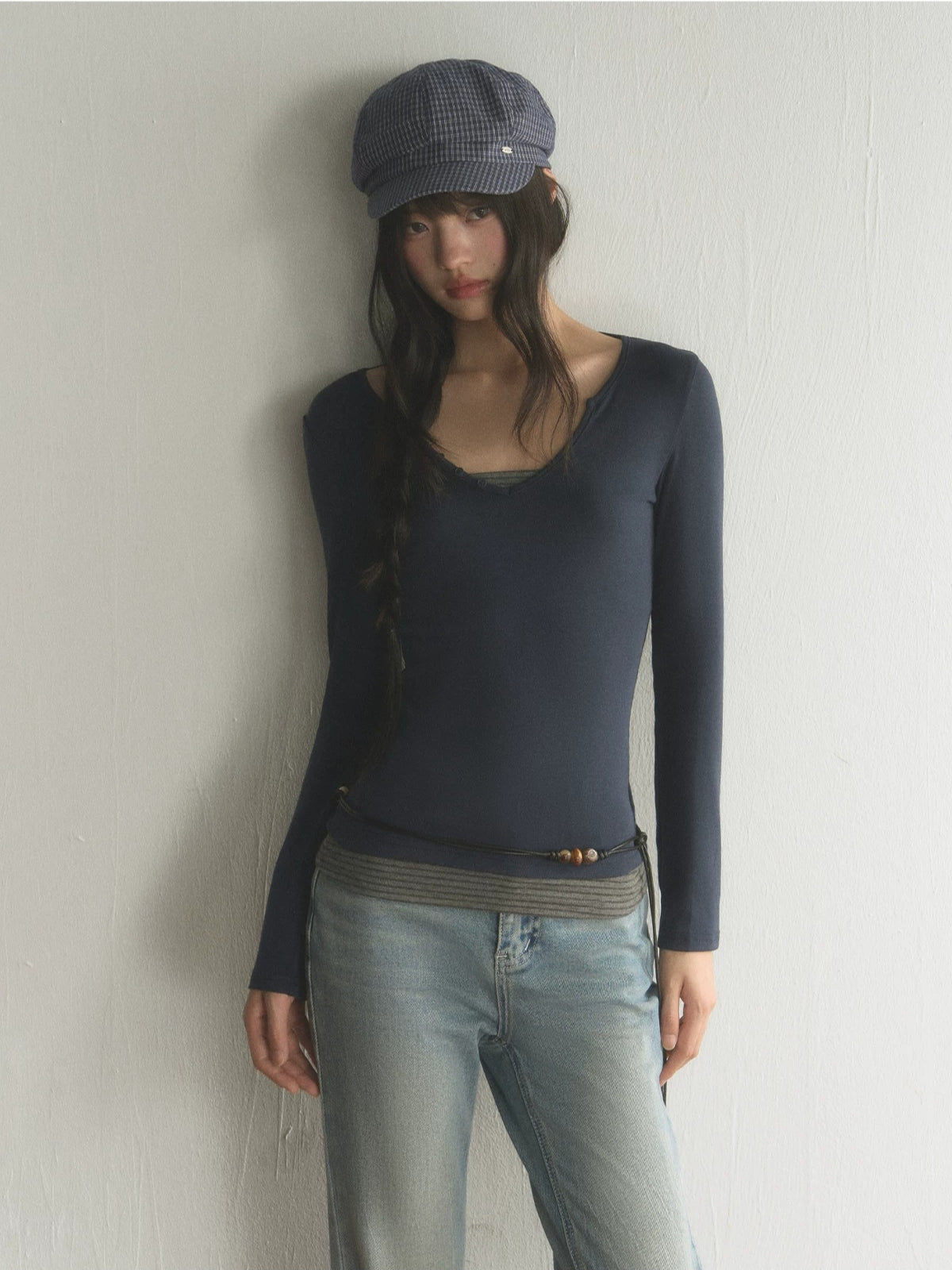 Contrast Layered Top