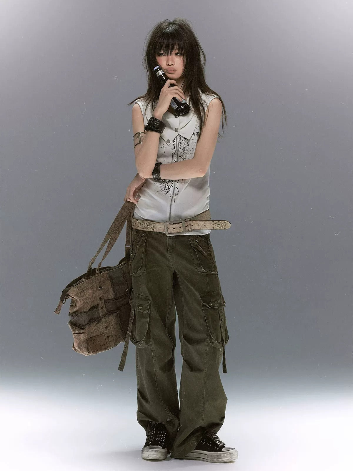 Vintage Military Cargo Straight Pants
