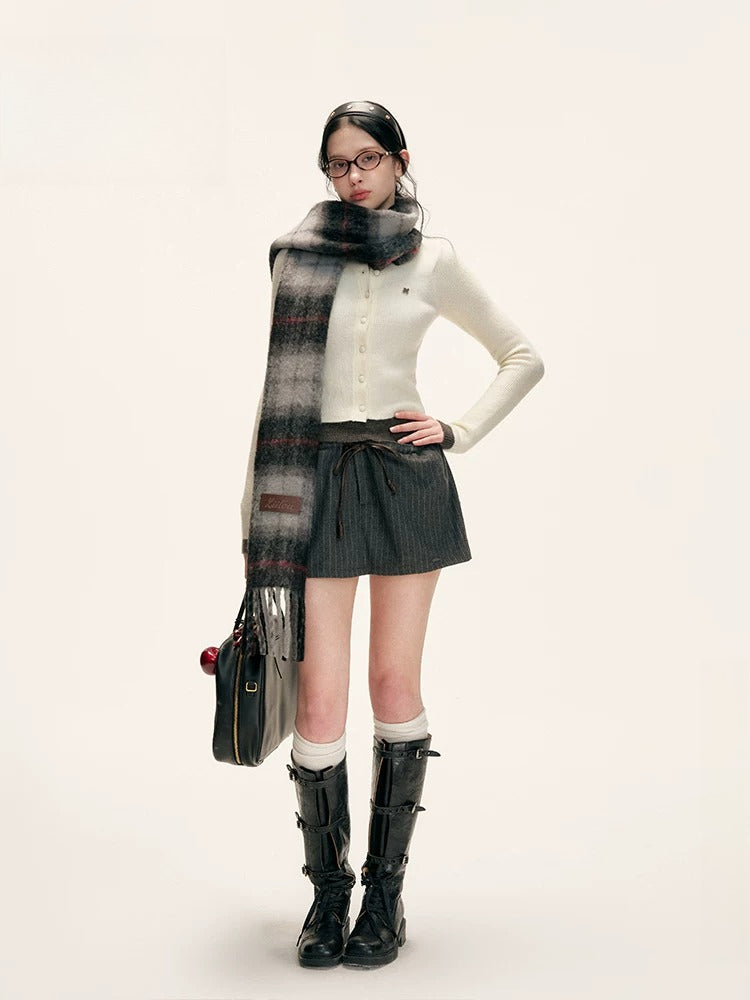 Contrast Knit Mock-Layer Top
