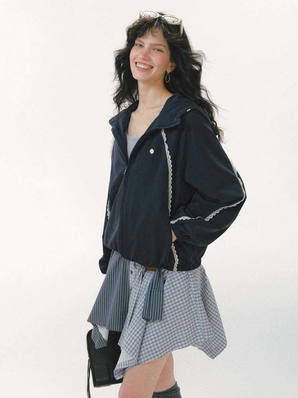 Lace Patchwork Hooded Jacket