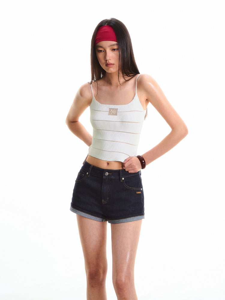 Ice Feel Striped Knit Vest