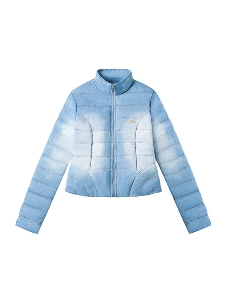 "Caracal Series" Washed Denim Twill Down Jacket