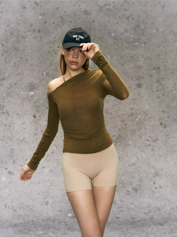 Skins Asymmetric One-Shoulder Knit Top