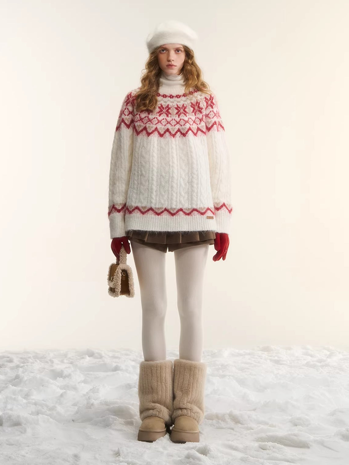 Fair Isle Cable Knit Sweater