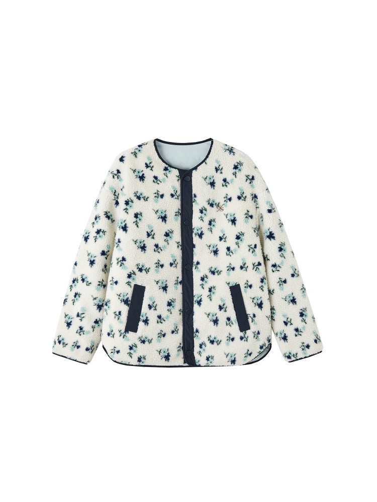 Collarless Colorblock Down Jacket