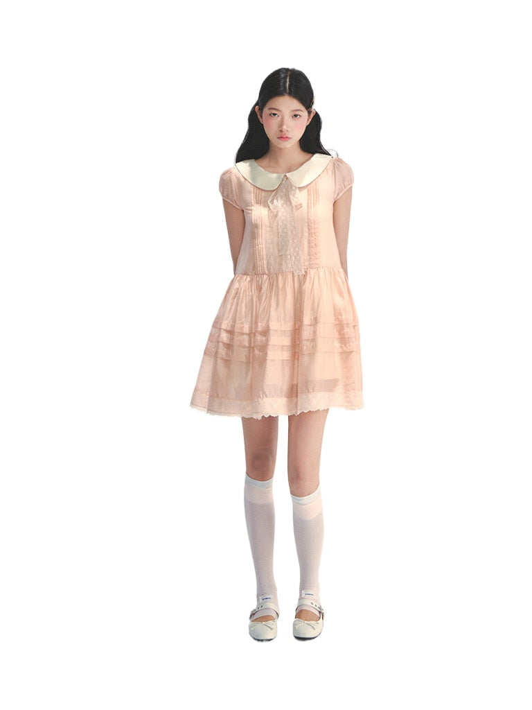 Pink Lace Baby Doll Dress