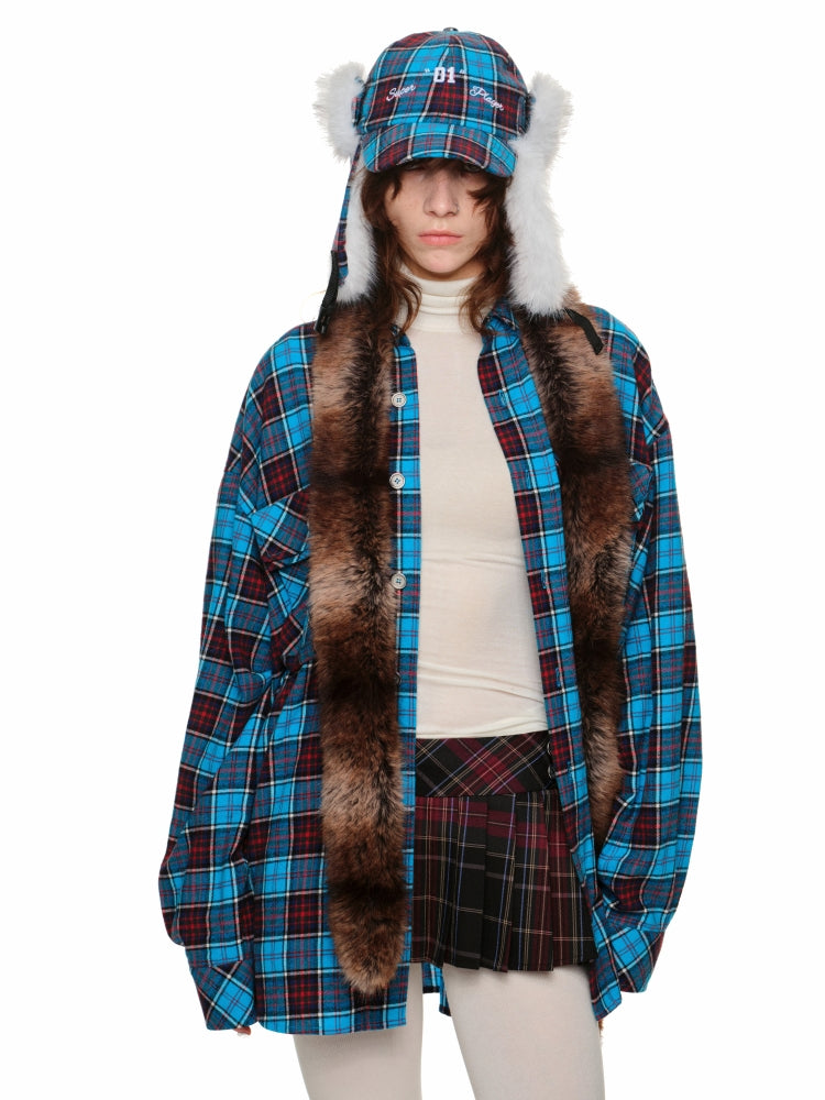 Plaid Brushed Loose Shirt