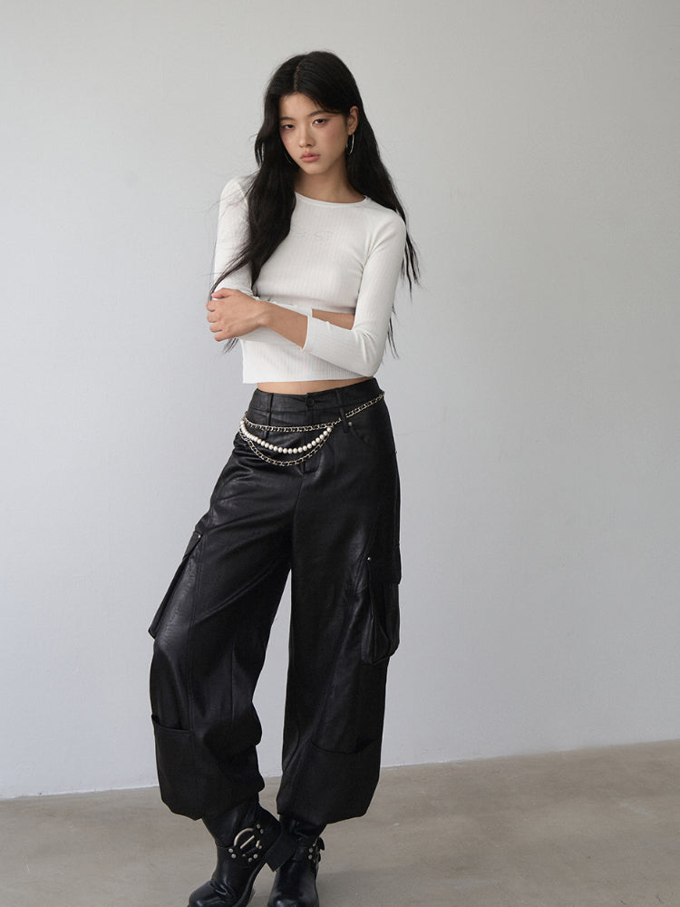 Rhinestone Heart Wings Slim Long-sleeved T-shirt