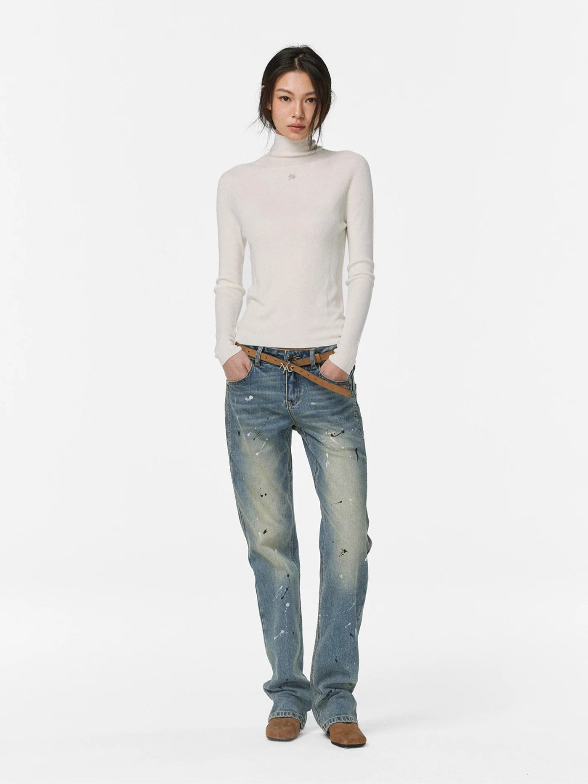 Retro Washed Slim Denim Jeans