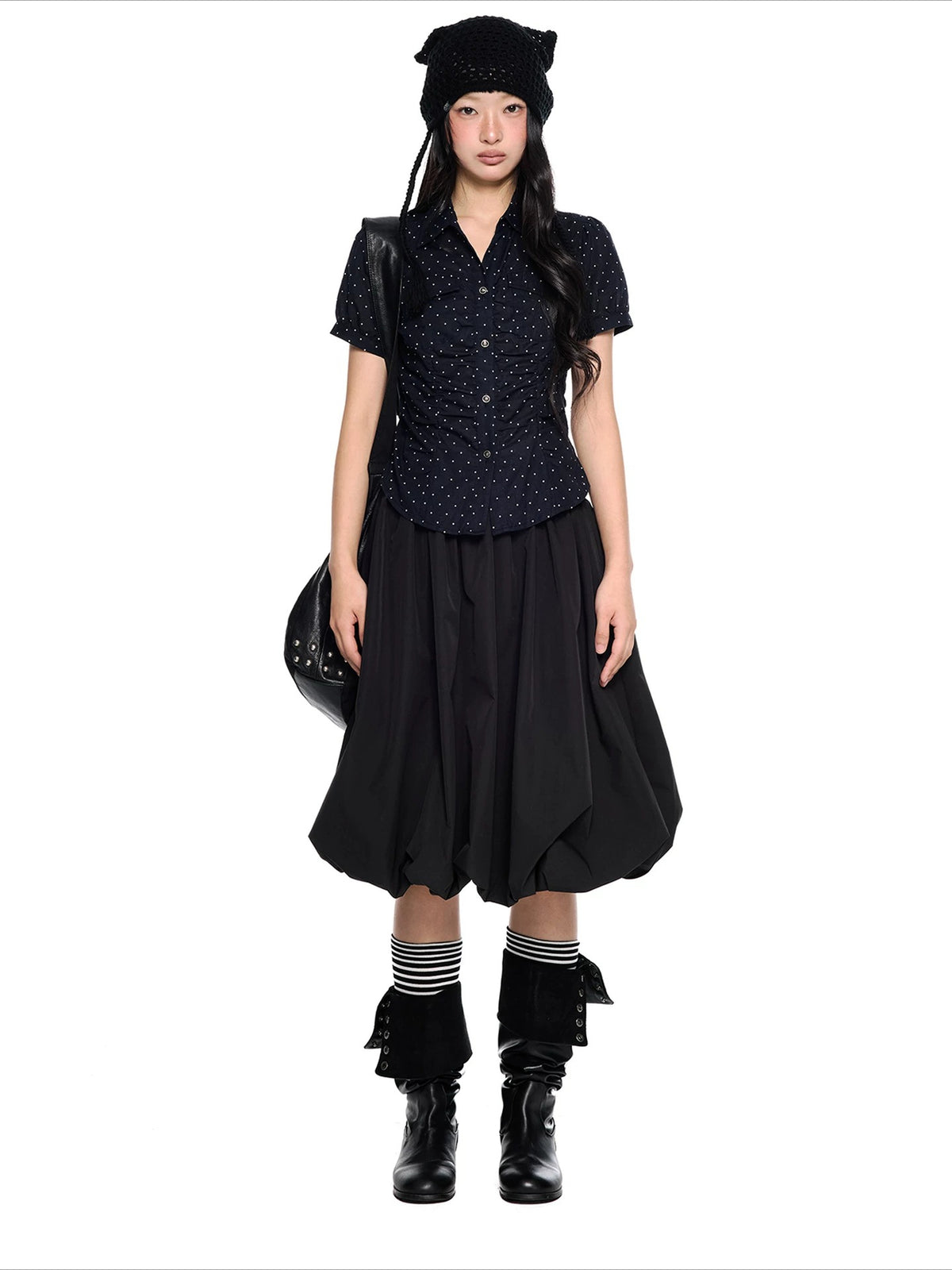 Ruched Puff Sleeve Shirt