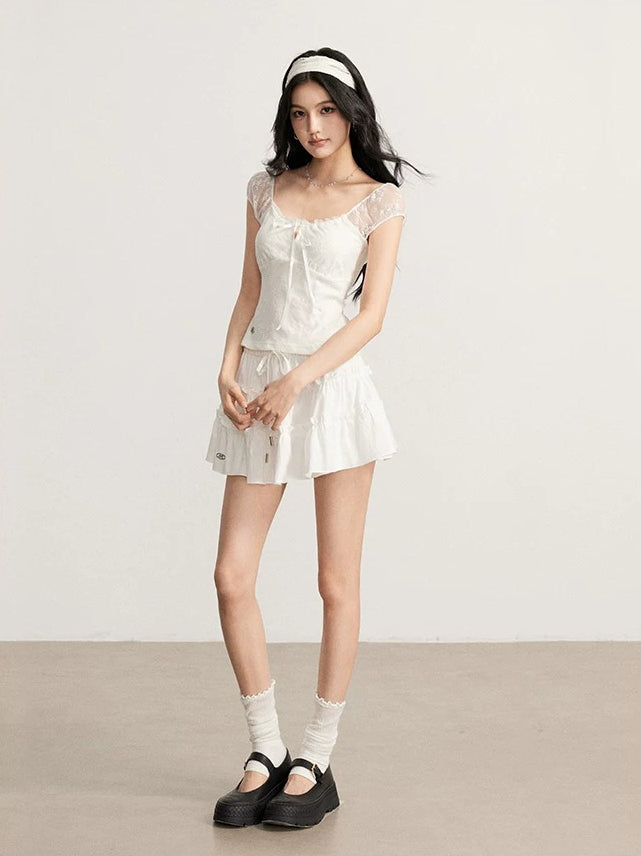 Lace Splice Slim Top