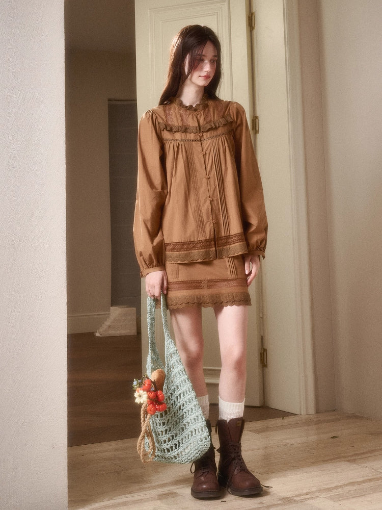 Cosagach Little World Cotton Shirt & Skirt Set