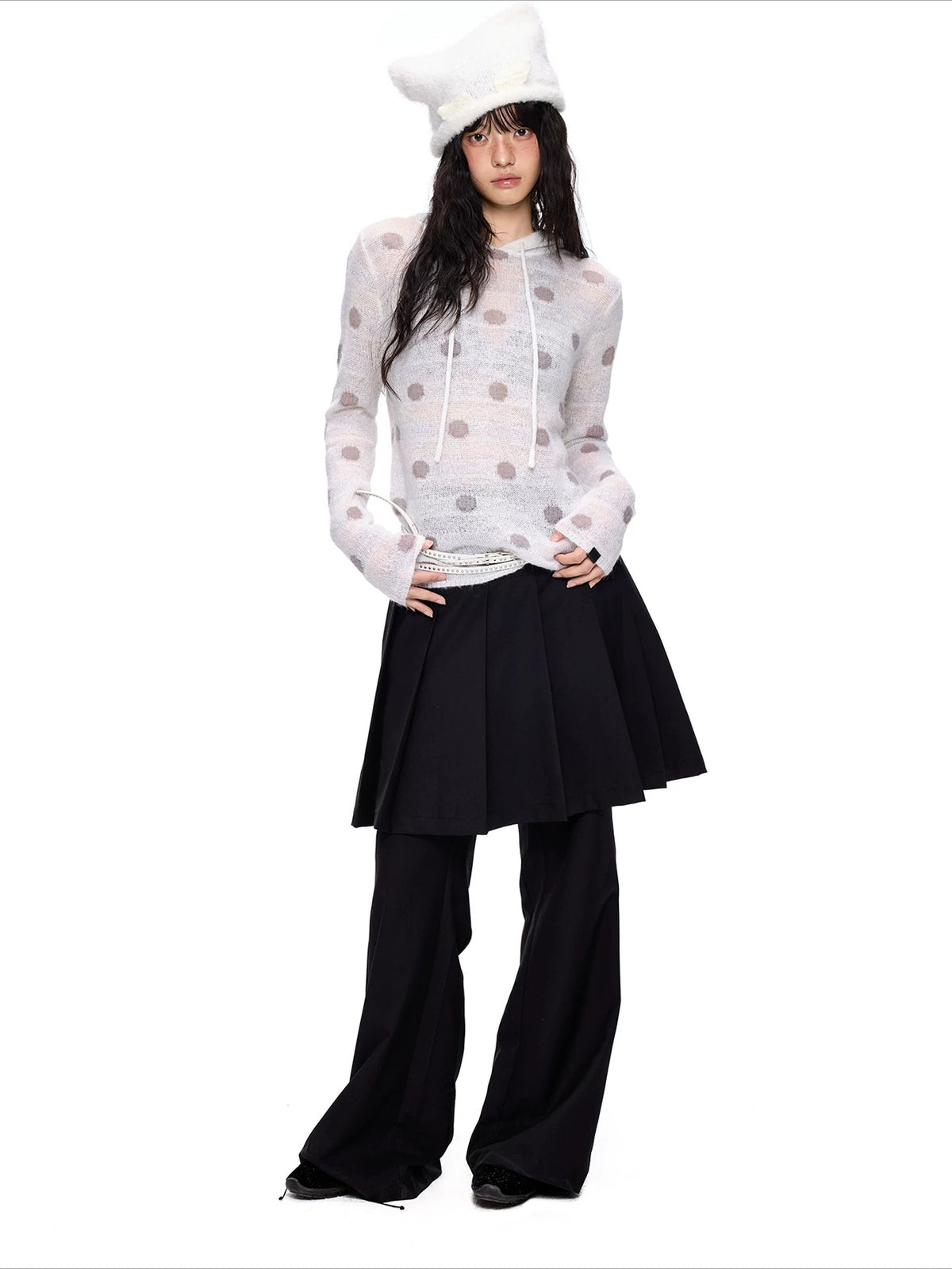 Pleated Skirt Flare Pants