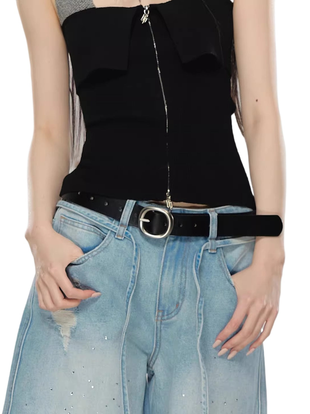 Matte Wide Leather Belt