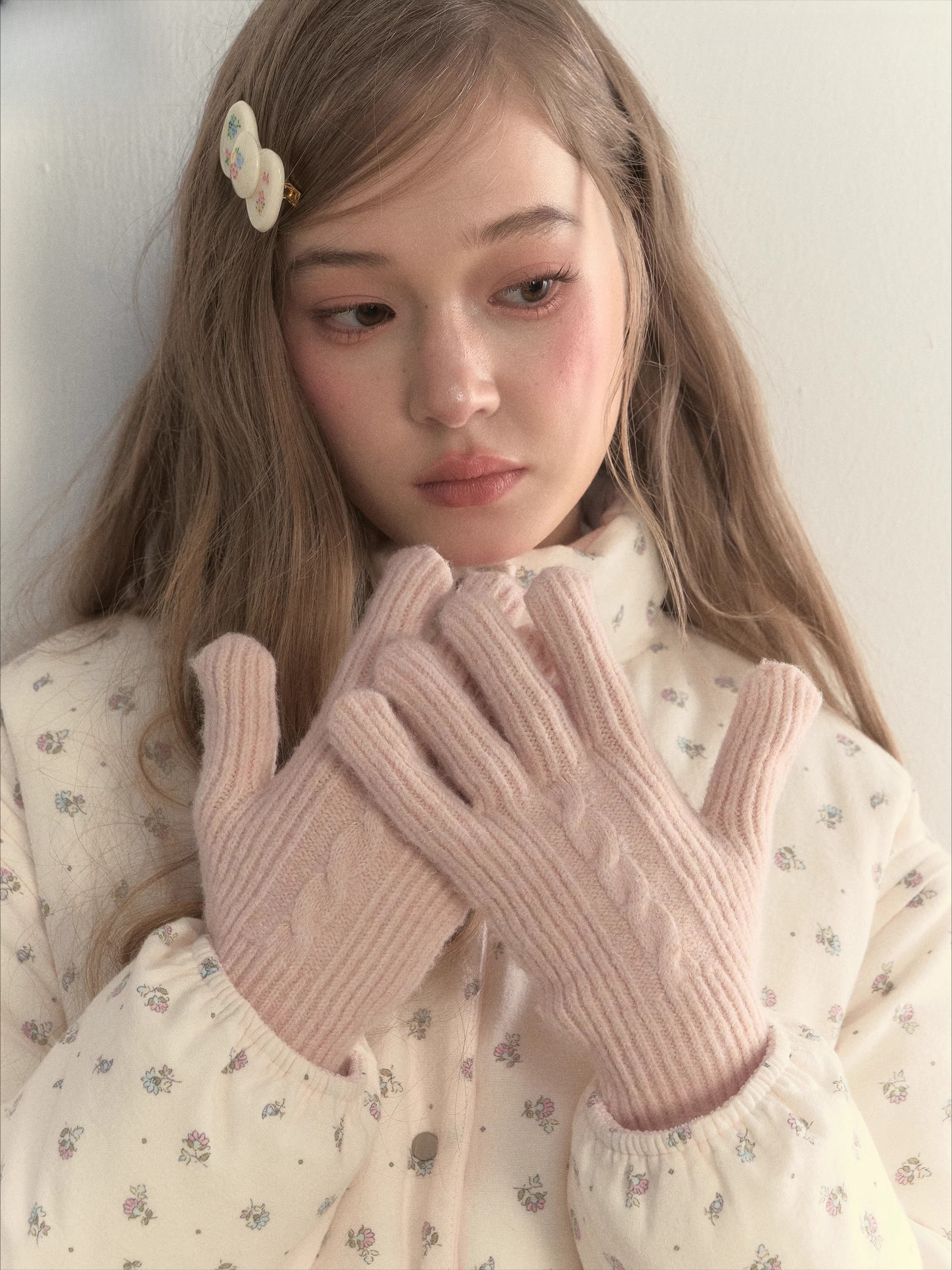 Knit Texture Wool Gloves