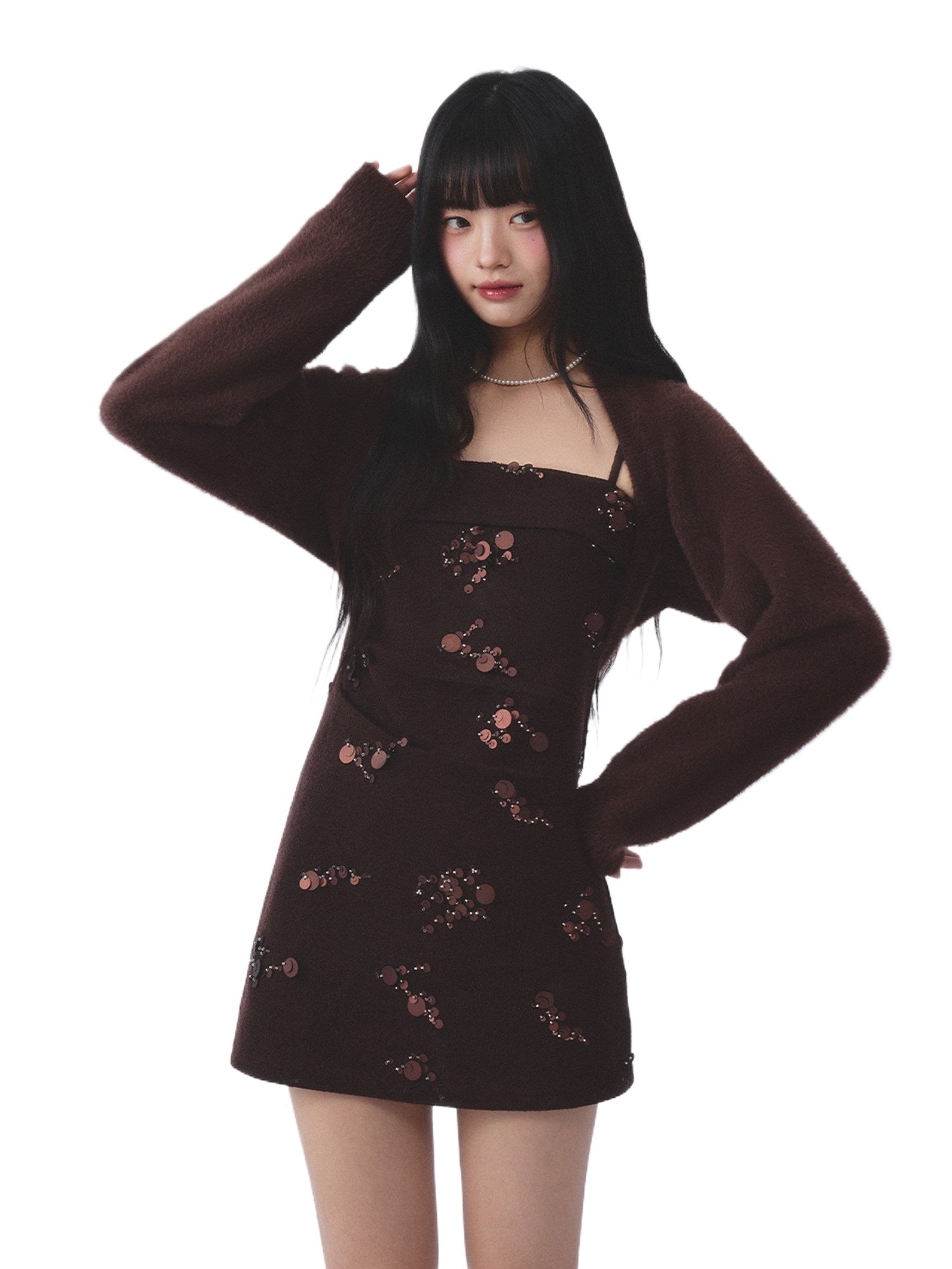 Vintage Sequin Cami Dress Set