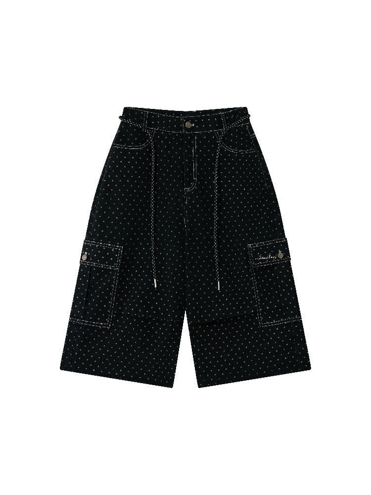 Star Print Cropped Jeans