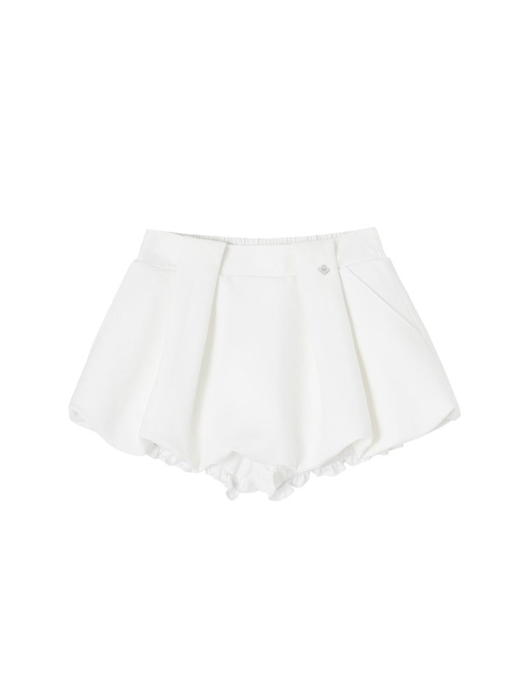 Pleated Bubble Mini Skirt
