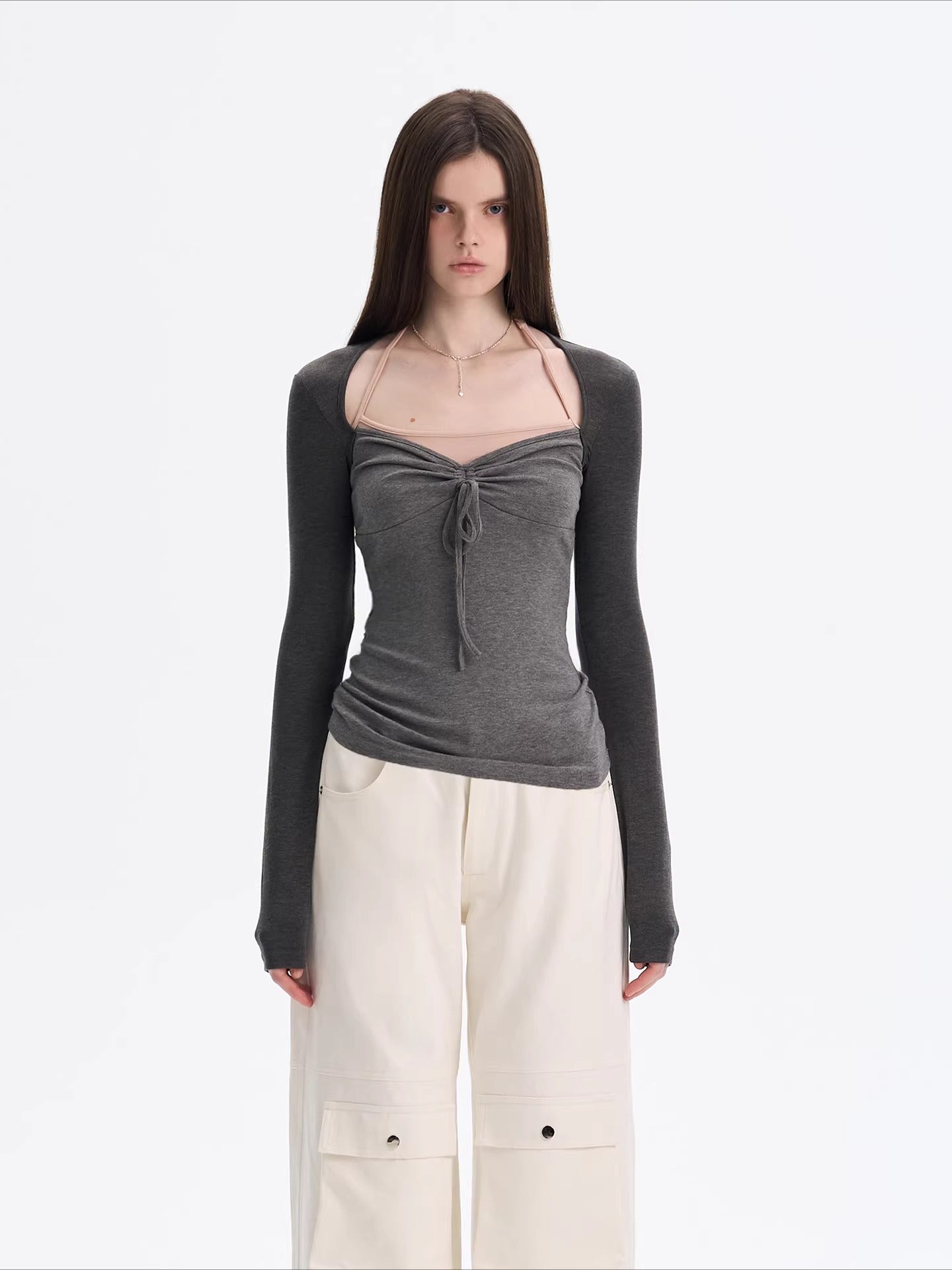 Layered Contrast Knit Top