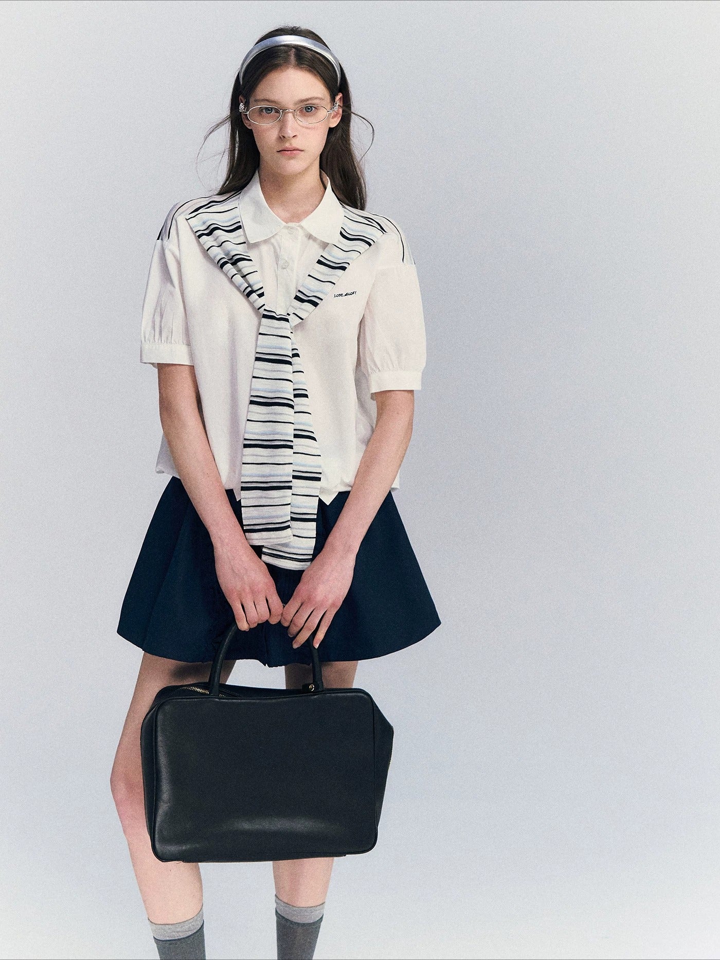 Striped Shawl Shirt