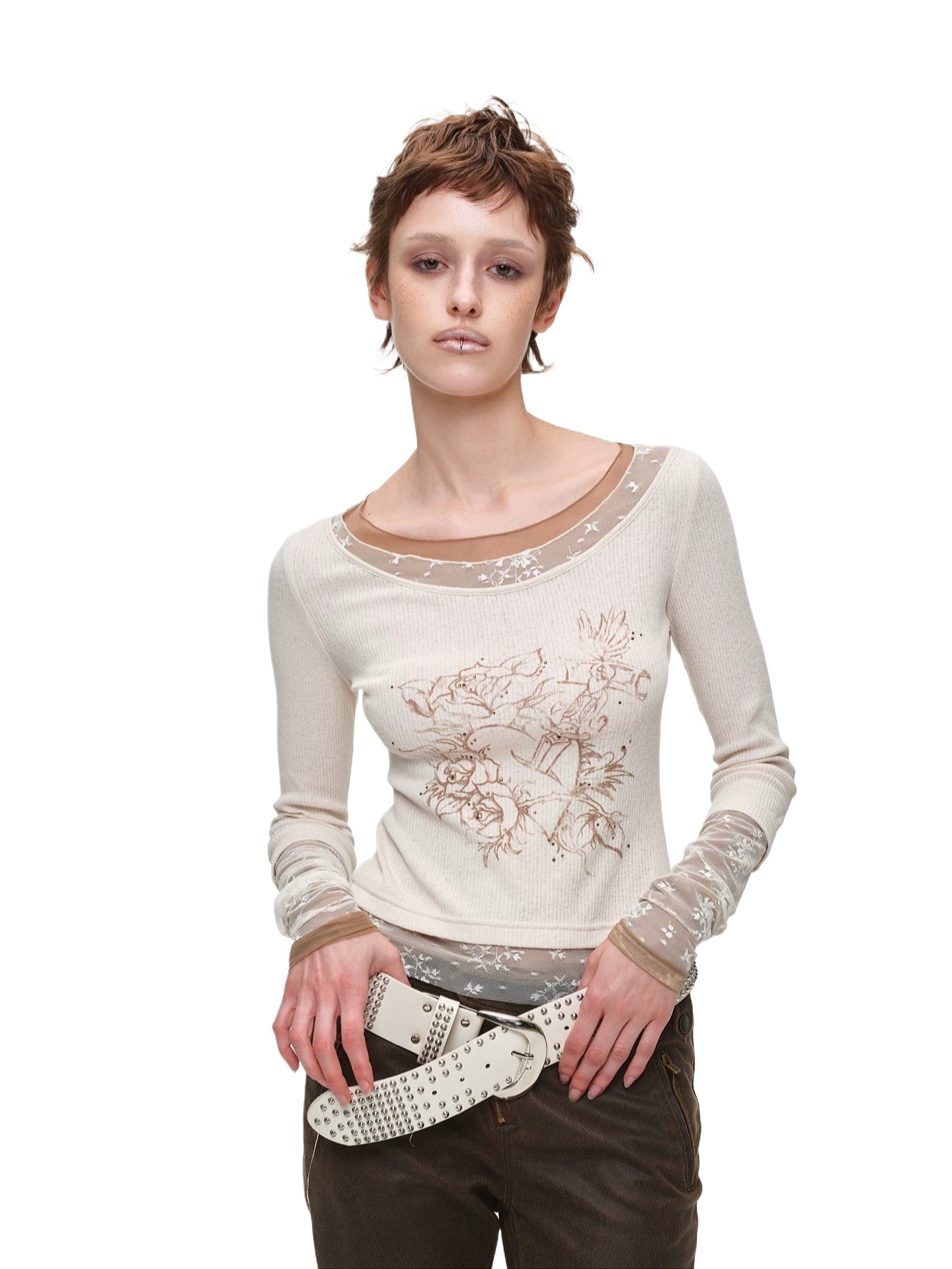 Tattoo Print Layered Tee