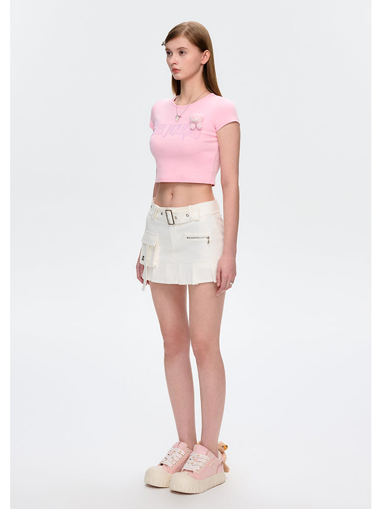 Rhinestone-like Slim Sweet-Spicy Cotton T-shirt