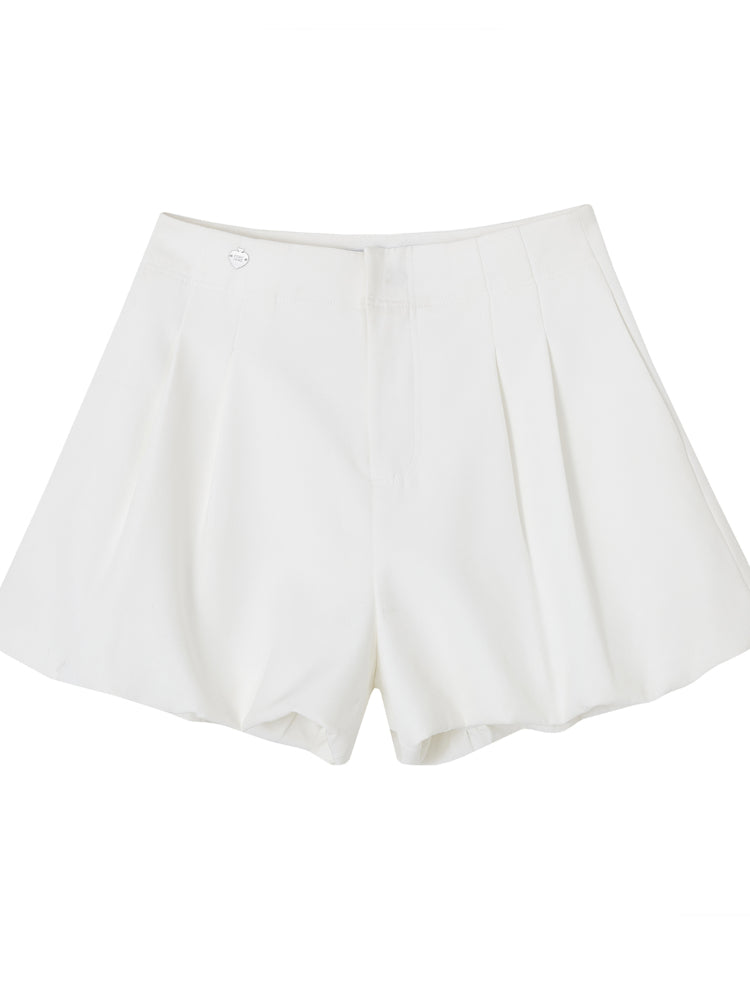 A-line Puff Wide-leg Shorts